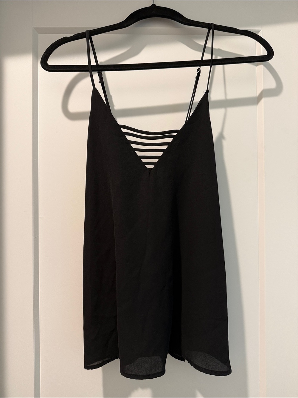 G by Guess Black Strappy V-Neck Camisole with Ladder Detail
